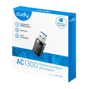 Cudy WU1300S AC1300 USB Wi‑Fi Adapter – Dual-band 5 dBi