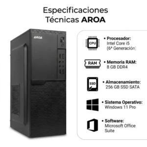 Computadora Intel i5 6500 8GB De RAM y 256GB SSD